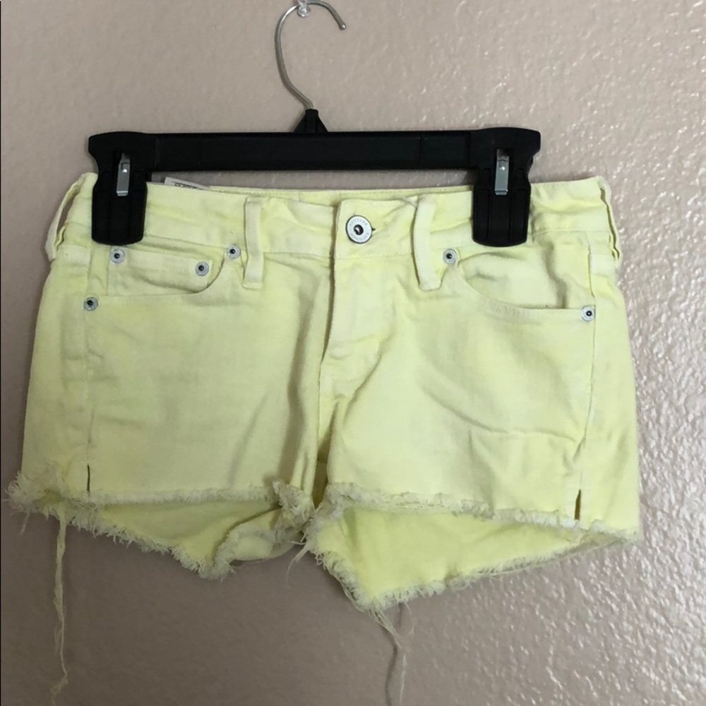 Yellow Ripped Shorts